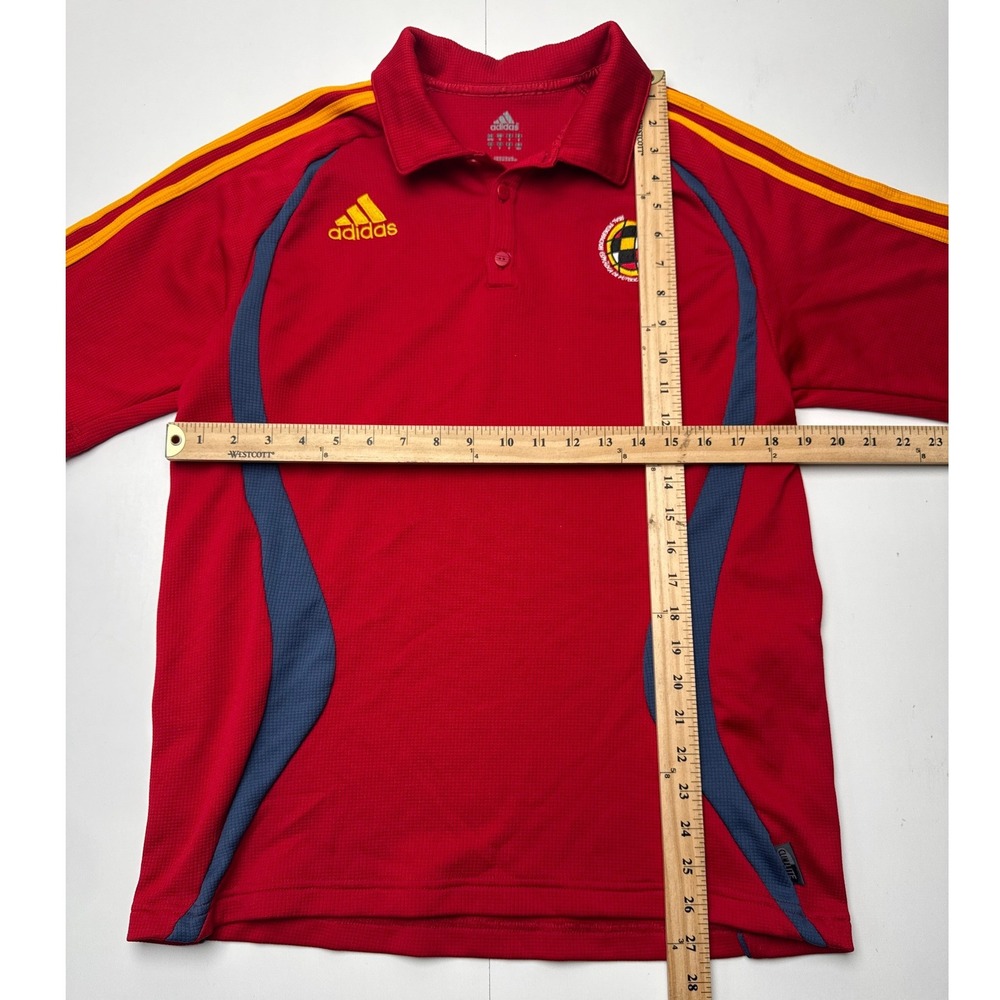 Adidas Mens Spain RFEF Soccer Polo Shirt Red Climalite 2006 ATV002 Size M - Picture 7 of 9